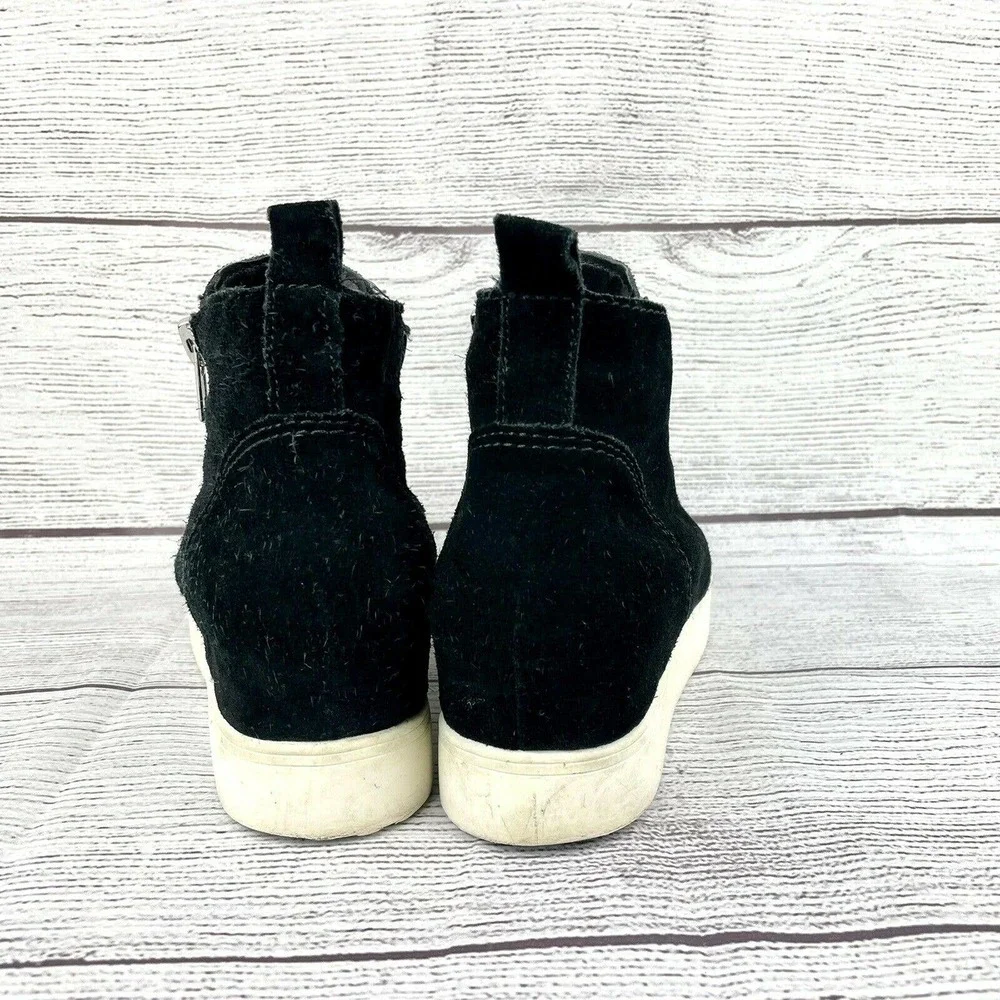 Steve Madden Wedgie Black Leather Casual Zip Up Ankle Boots Shoes Women's 9.5M - Picture 7 of 12